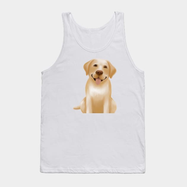 Cute Labrador Retriever Drawing Tank Top by Play Zoo